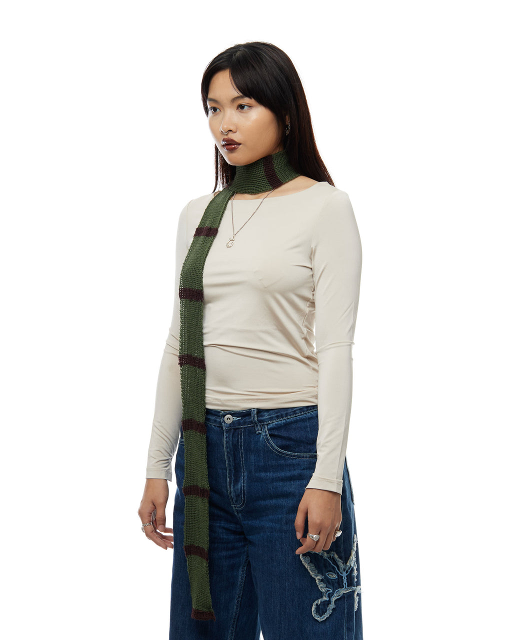 Thin Knit Scarf - River Bank