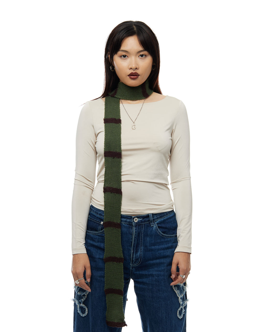 Thin Knit Scarf - River Bank
