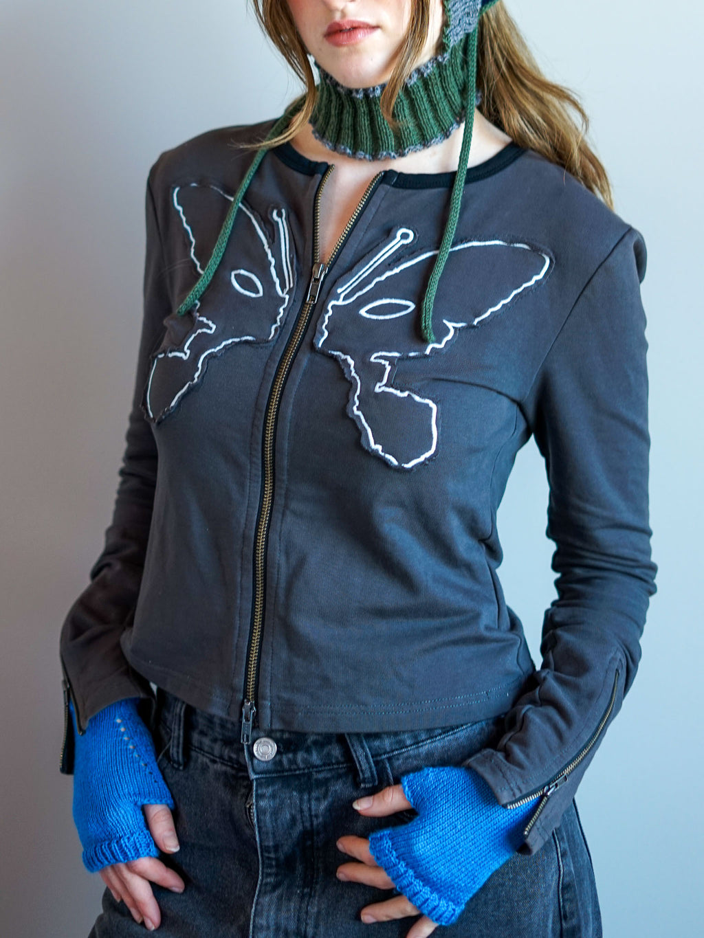 Knit Fingerless Gloves - Cloudless